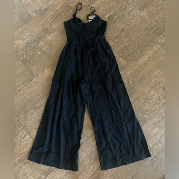 Madewell Sleeveless Wide-Leg Jumpsuit in 100% Linen sz  0 NP077 - Picture 5 of 5